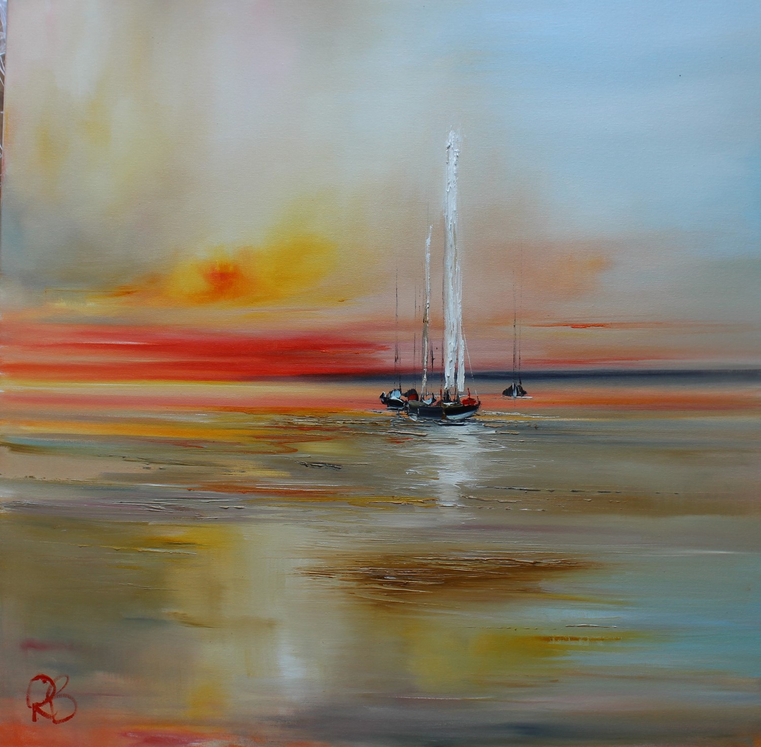 'Sail lit by Sunset' by artist Rosanne Barr